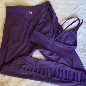 Marika purple leggings & sports bra athletic set